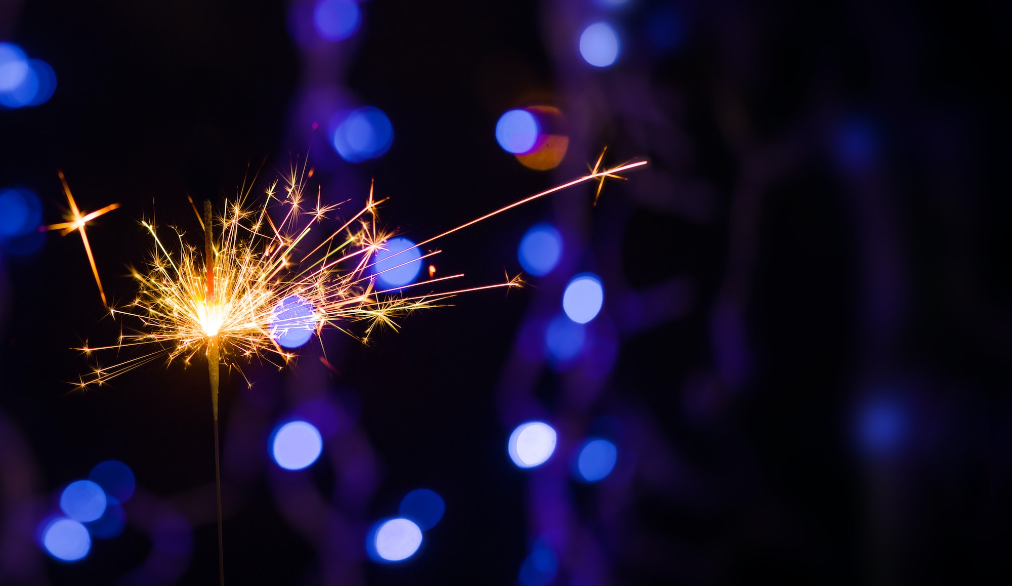 Burning sparkler, Happy New Year
