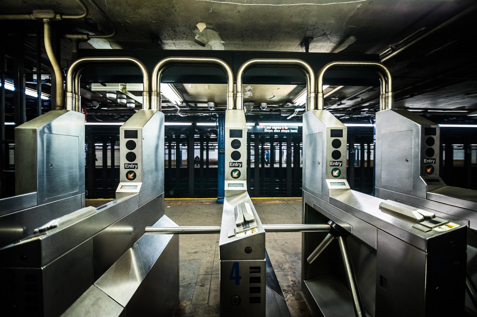 Underground Subway Gates in New York City on line tree.