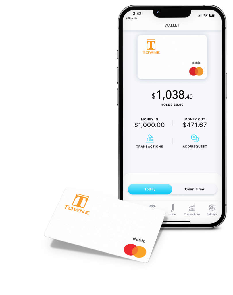 A look at the Juice App and Pay Cards, custom branded for our client, Towne Nursing.