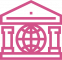 icon of bank in pink